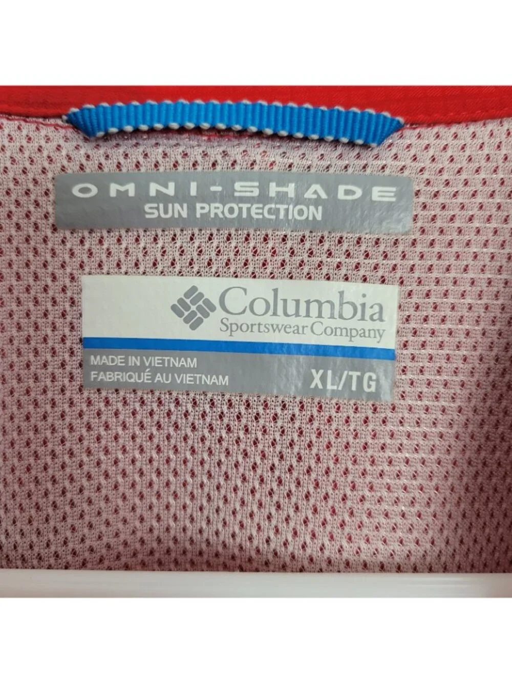 Columbia Omni-Shade UPF 50 Omni-Wick Hiking Shirt Shoulder Vents Coral Red XL - Picture 3 of 9